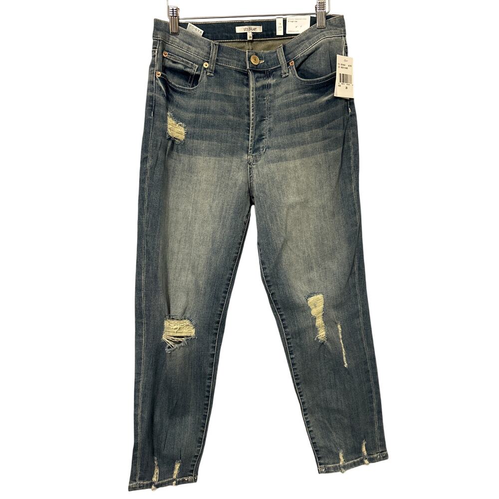 STS Blue Jeans Size 29 Christy Tapered Cropped Distressed High Rise NWT‎